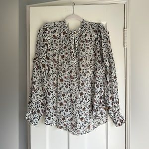LOFT Floral Long Sleeve Blouse